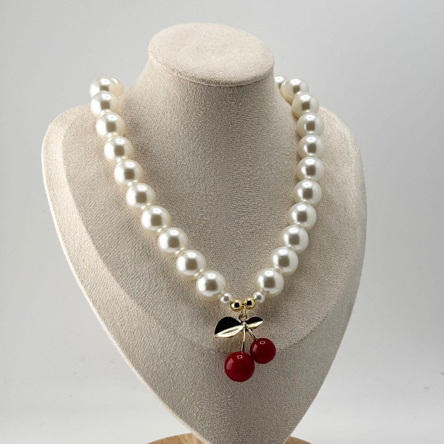 Cherry pearl necklace