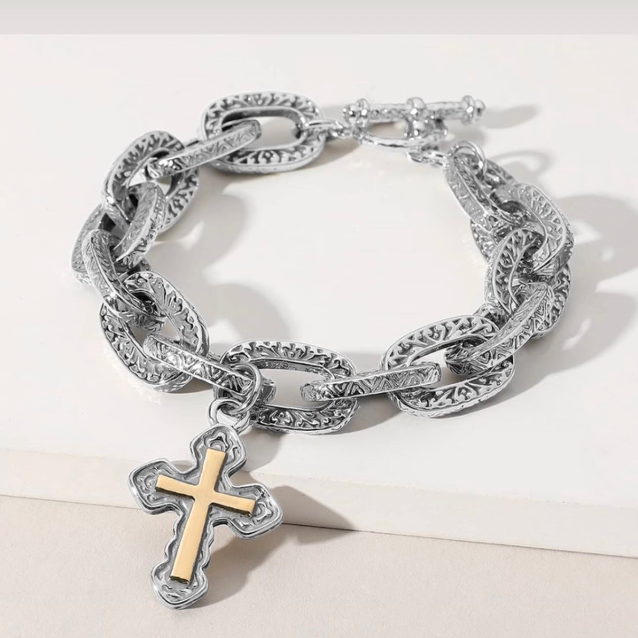 Lila cross bracelet